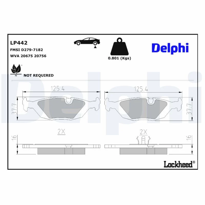 BMW E23 E24 E28 E30 E32 Fren Balatası Arka DELPHI LP442