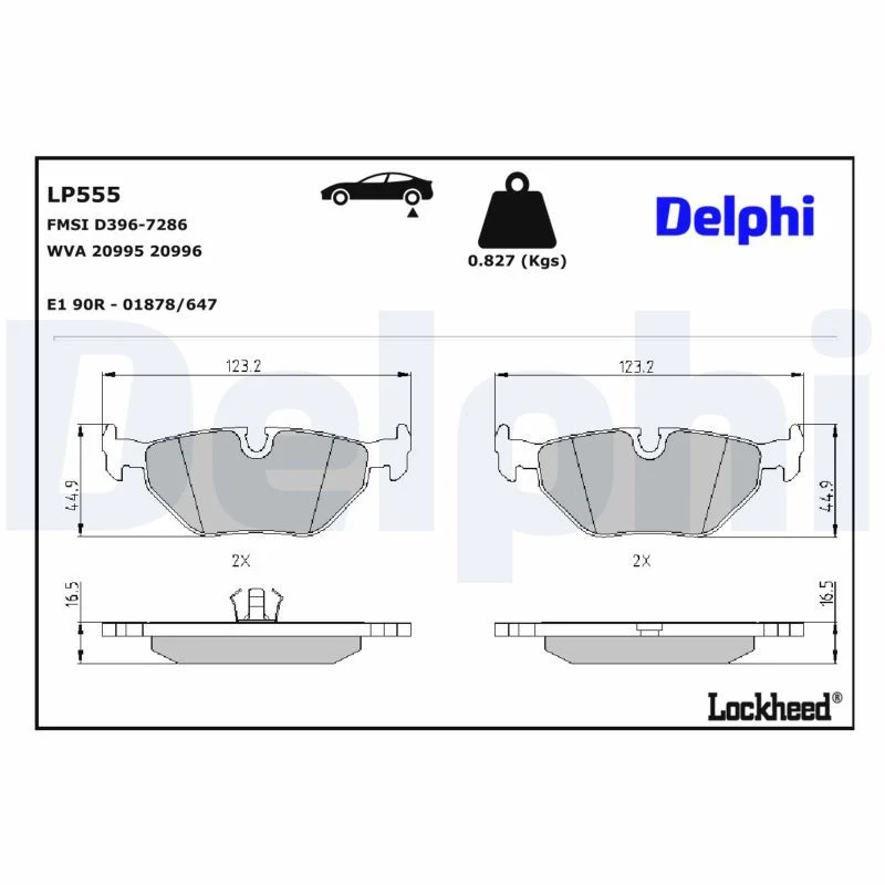 BMW E30 E32 E34 E36 E46 E85 Fren Balatası Arka DELPHI LP555