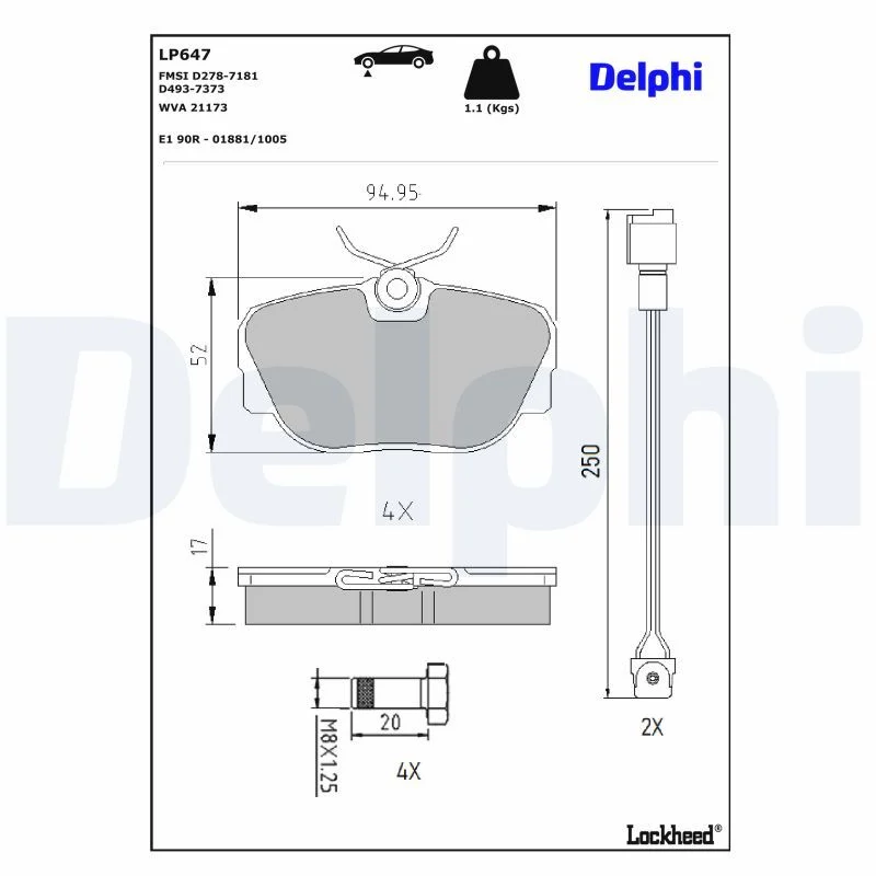 BMW E30 Fren Balatası Ön DELPHI LP647