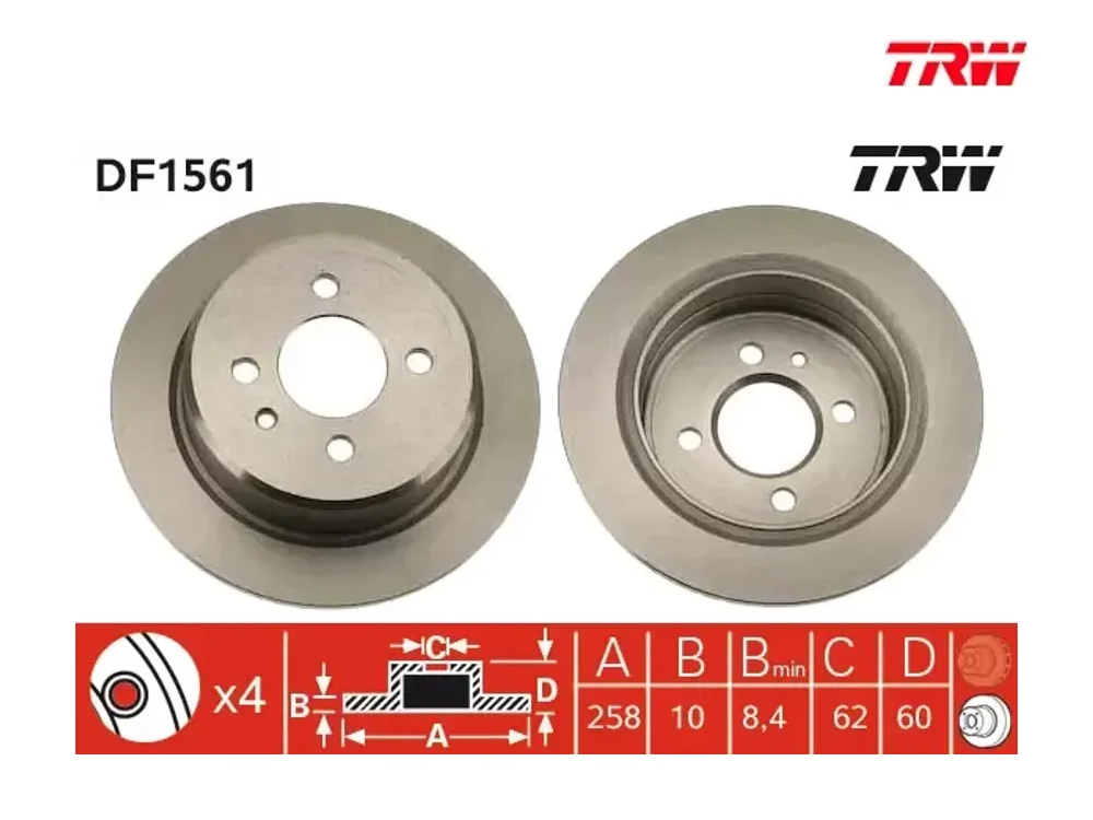 BMW E30 Fren Diski TRW DF1561
