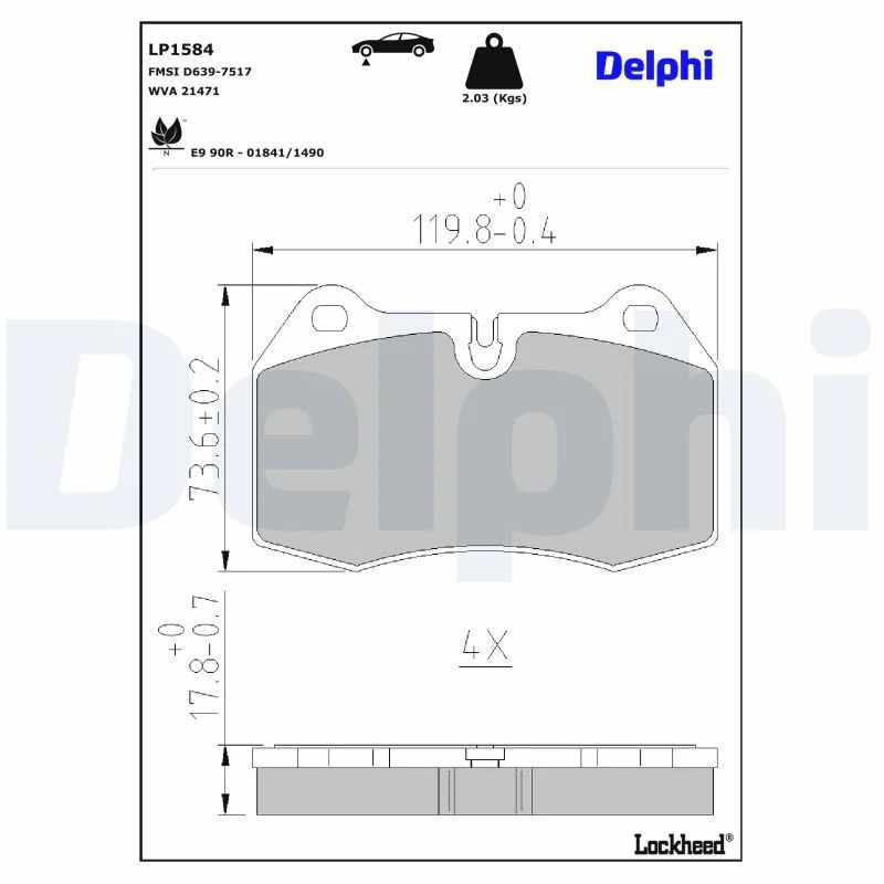BMW E31 E34 E38 Fren Balatası Ön DELPHI LP1584