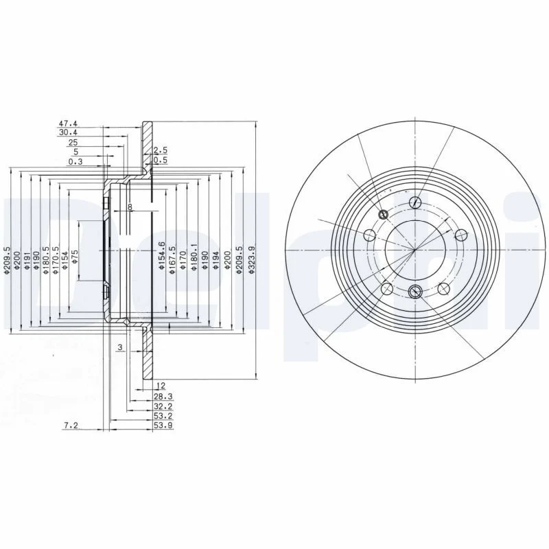 BMW E31 E38 Fren Diski Arka DELPHI BG2671