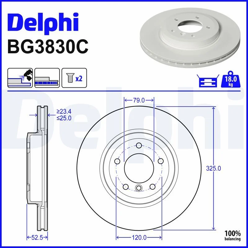 BMW E46 E85 E86 Fren Diski Ön DELPHI BG3830C