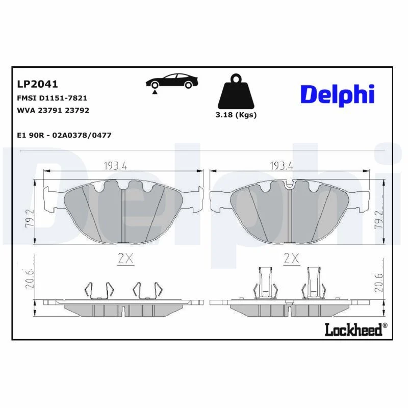 BMW E60 E61 E63 E64 E65 E66 Fren Balatası Ön DELPHI LP2041