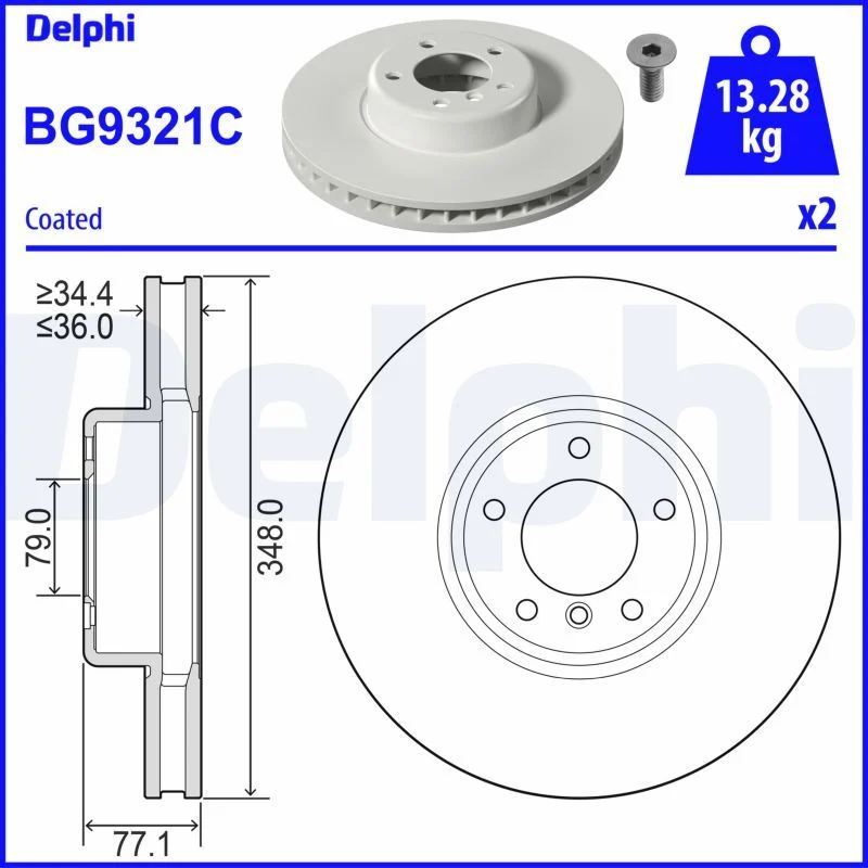 BMW E60 E61 E63 E64 Fren Diski Ön DELPHI BG9321C
