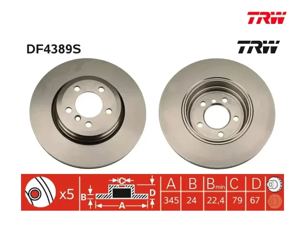 BMW E65 E66 Fren Diski TRW DF4389S