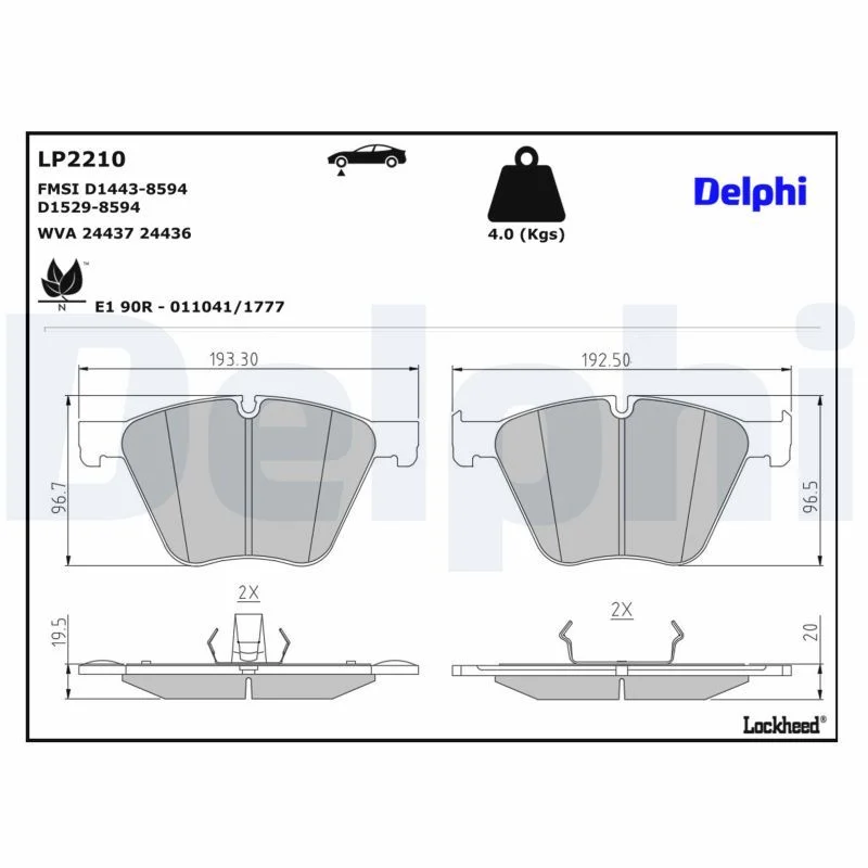 BMW E70 E71 E72 F01 F02 F03 Fren Balatası Ön DELPHI LP2210