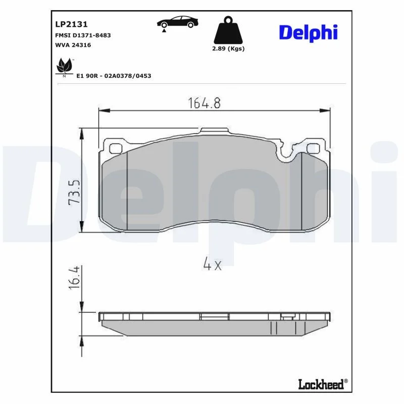BMW E81 E82 E87 E88 E90 E91 Fren Balatası Ön DELPHI LP2131