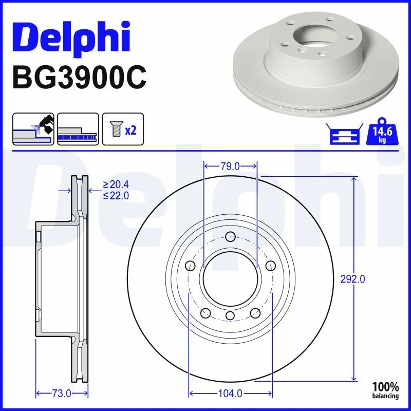 BMW E81 E82 E87 E88 E90 Fren Diski Ön DELPHI BG3900C