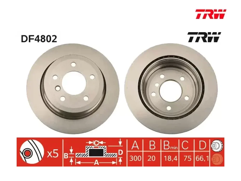 BMW E82 E84 E87 E88 E90 E91 Fren Diski TRW DF4802