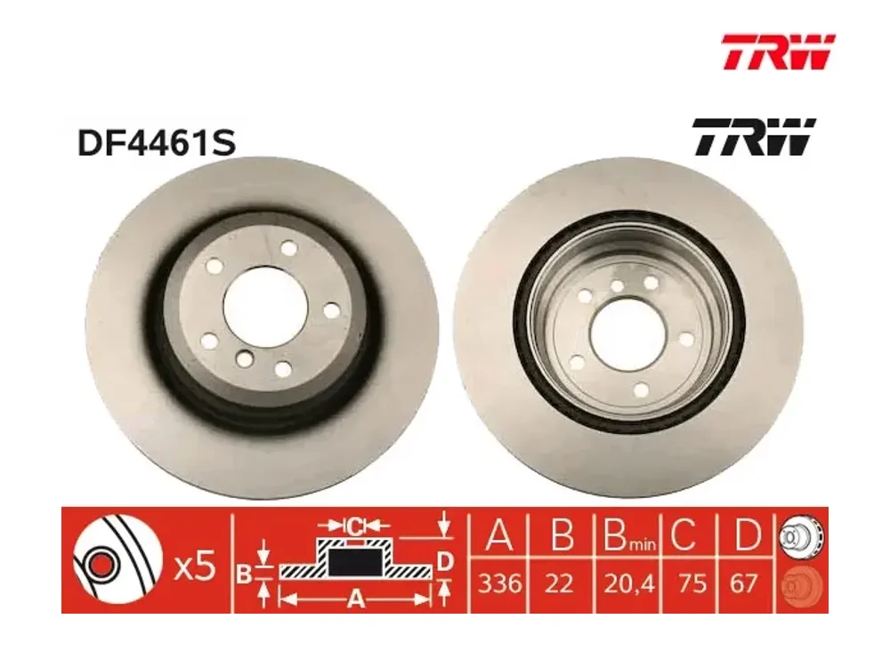 BMW E90 E91 E92 Fren Diski TRW DF4461S