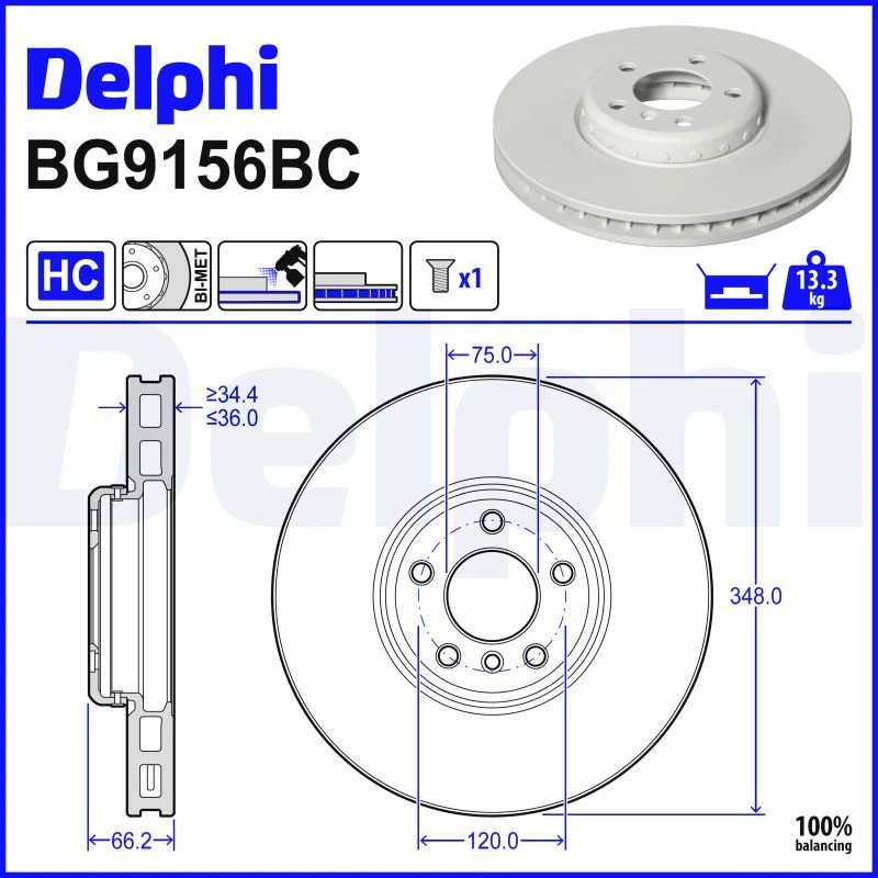BMW F01 F02 F03 F04 F06 F07 Fren Diski Ön DELPHI BG9156BC