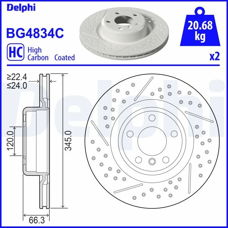 BMW F20 F21 F22 F23 F30 F31 Fren Diski Arka DELPHI BG4834C