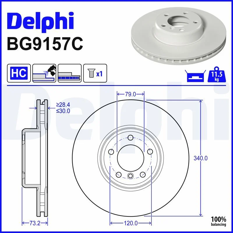 BMW F20 F21 F22 F23 F30 F31 Fren Diski Ön DELPHI BG9157C