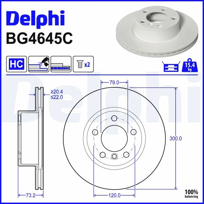 BMW F20 F21 F30 F31 F32 F33 Fren Diski Ön DELPHI BG4645C
