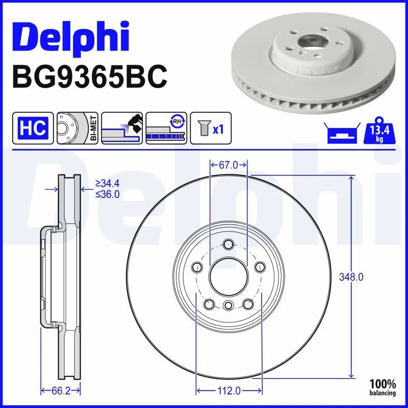 BMW F90 F91 F92 F93 F95 F96 Fren Diski Ön DELPHI BG9365BC