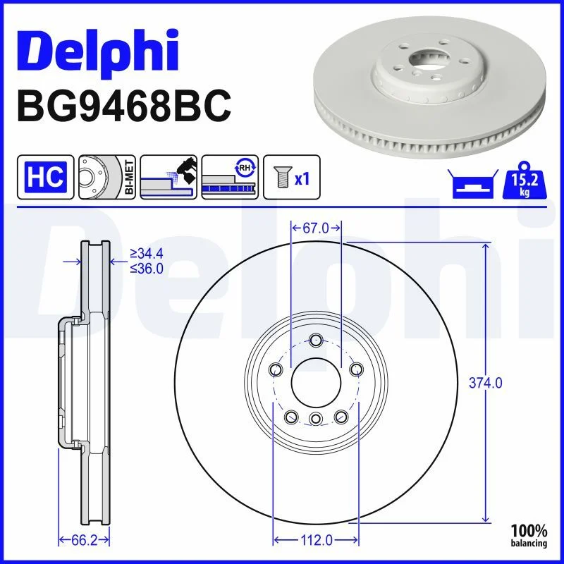 BMW F90 F91 F92 F93 F95 F96 Fren Diski Ön DELPHI BG9468BC