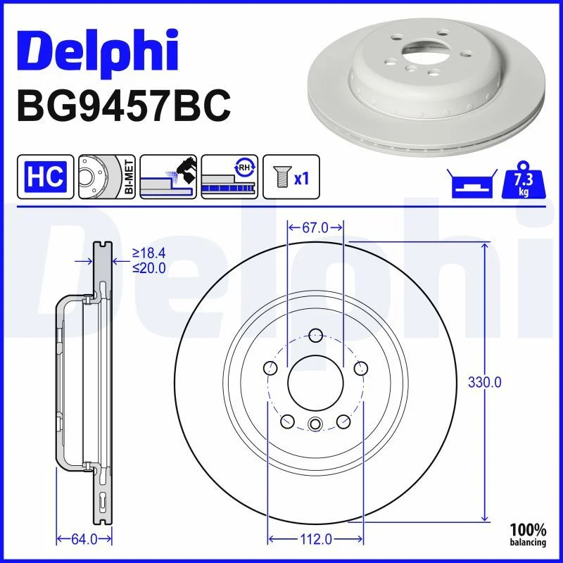 BMW F90 F95 F96 F97 F98 G01 Fren Diski Arka DELPHI BG9457BC