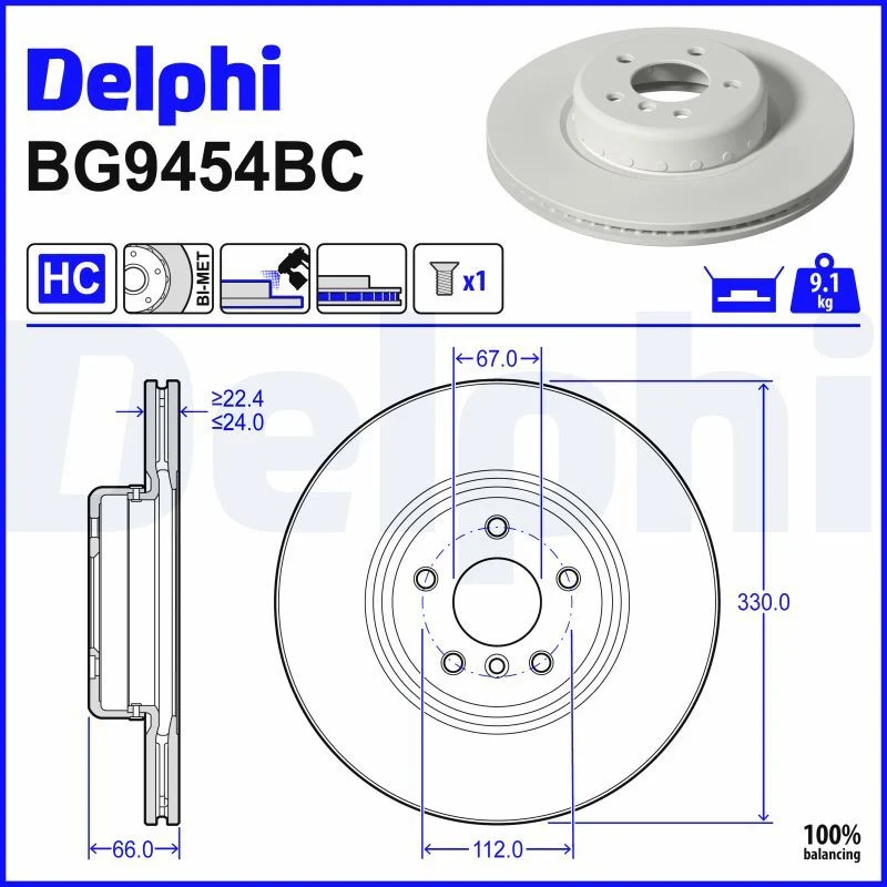 BMW F90 F97 F98 G01 G02 G08 Fren Diski Ön DELPHI BG9454BC