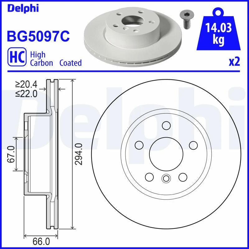 BMW G20 G21 G28 G80 G81 Fren Diski Ön DELPHI BG5097C