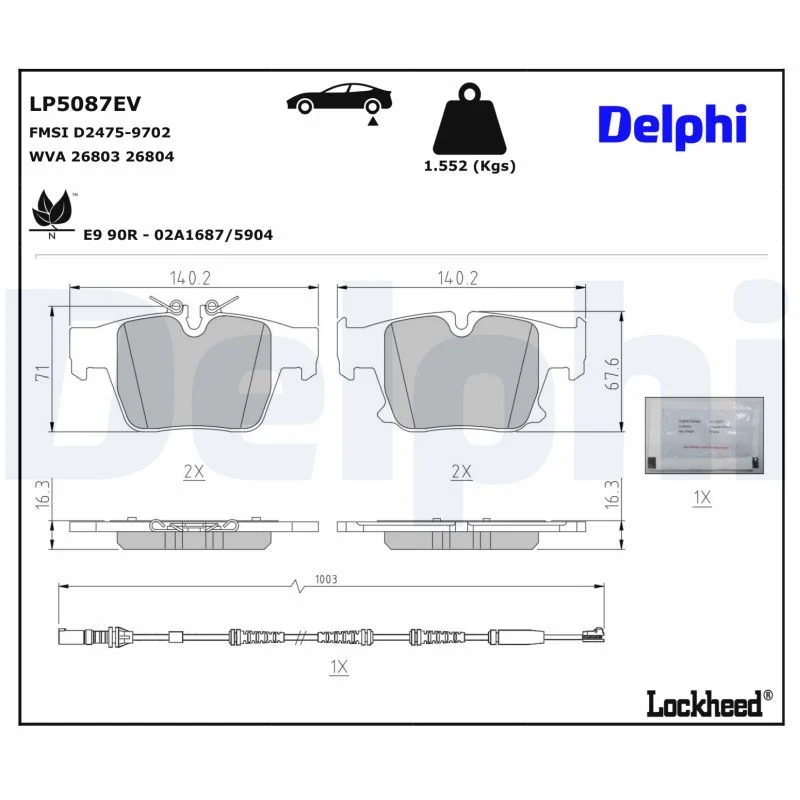 BMW G60 G68 G90 Fren Balatası Arka DELPHI LP5087EV