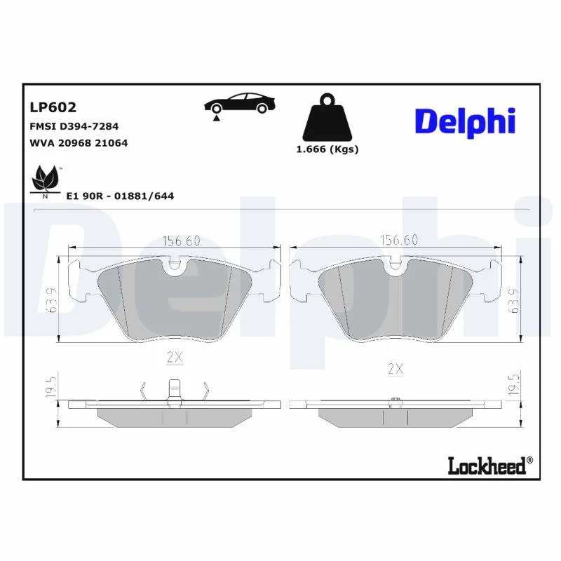 Fren Balatası Ön DELPHI LP602