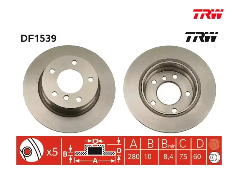 Fren Diski Arka TRW DF1539