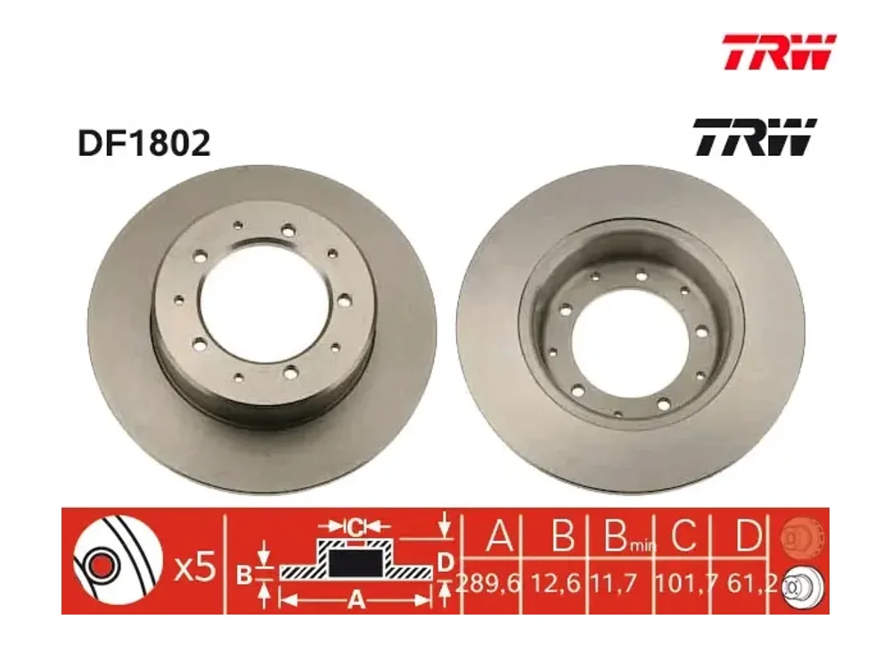 Fren Diski Arka TRW DF1802