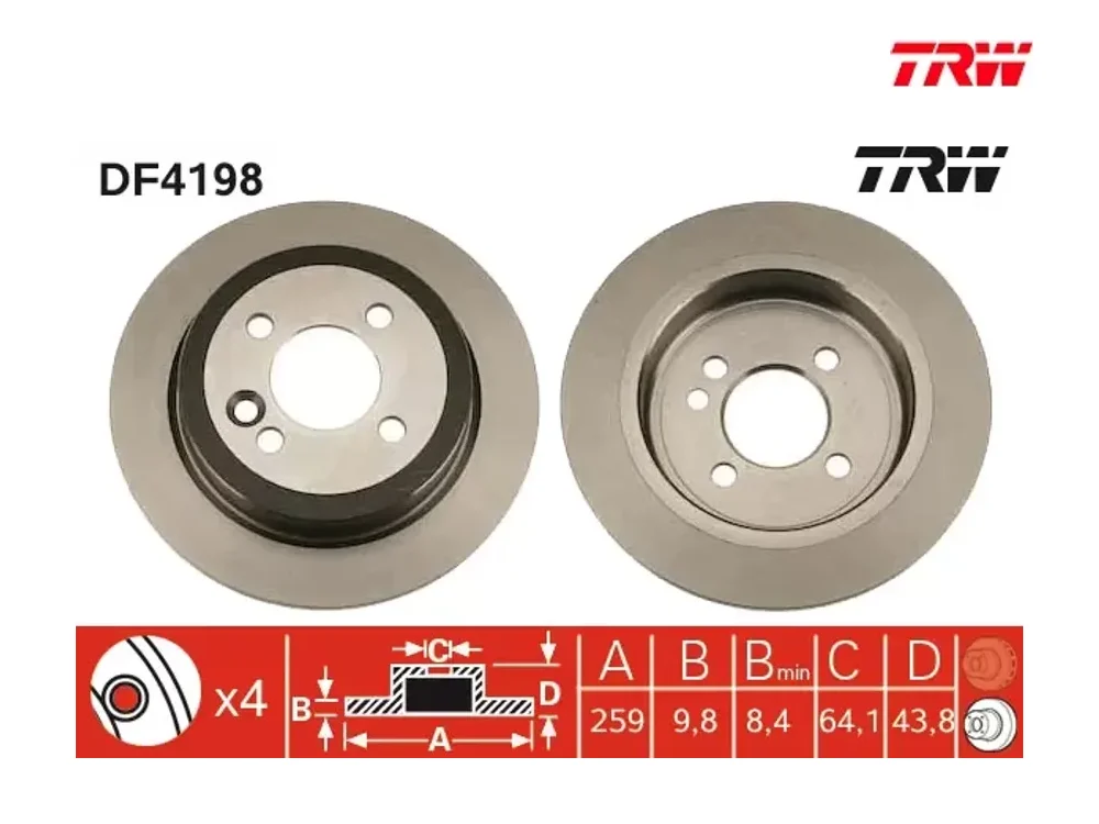 Fren Diski Arka TRW DF4198