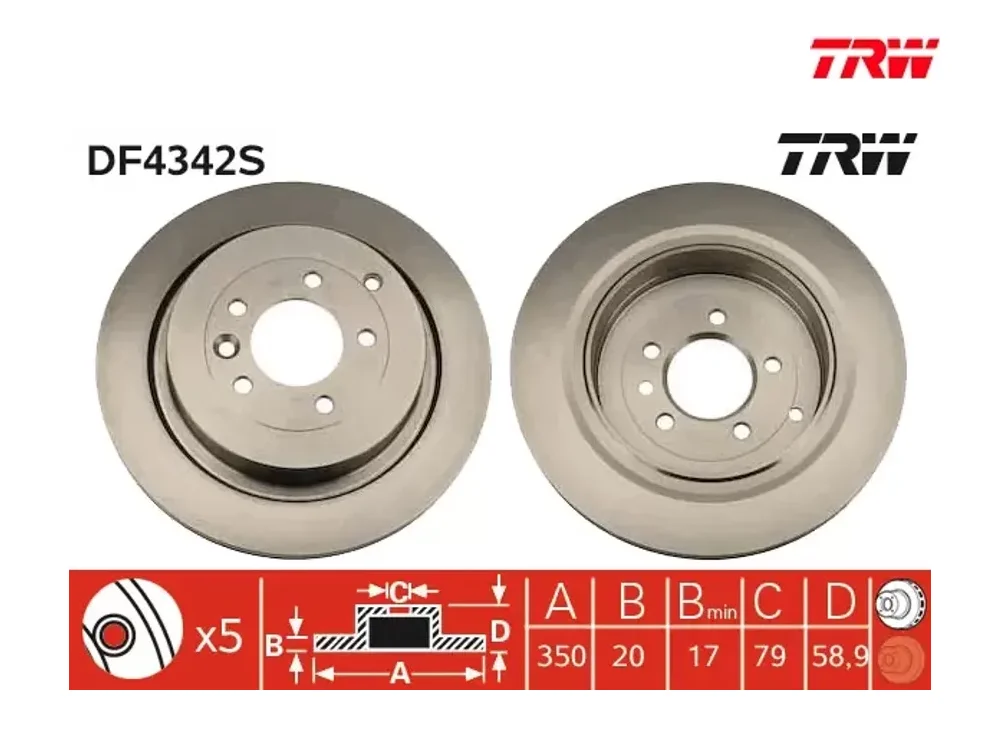 Fren Diski Arka TRW DF4342S