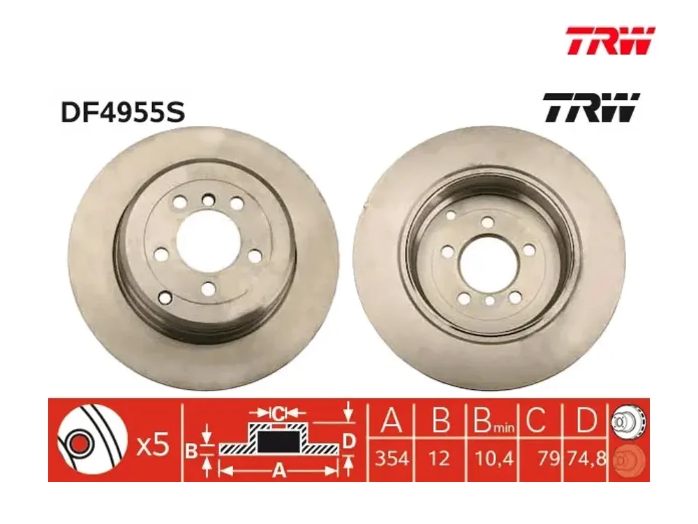 Fren Diski Arka TRW DF4955S