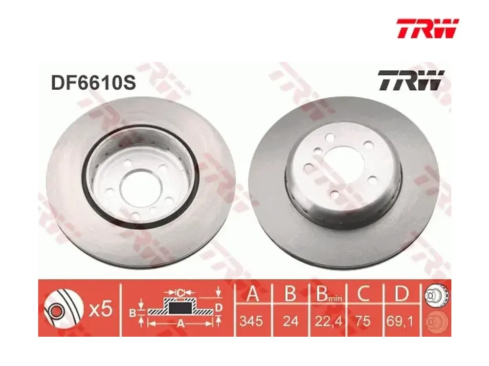 Fren Diski Arka TRW DF6610S