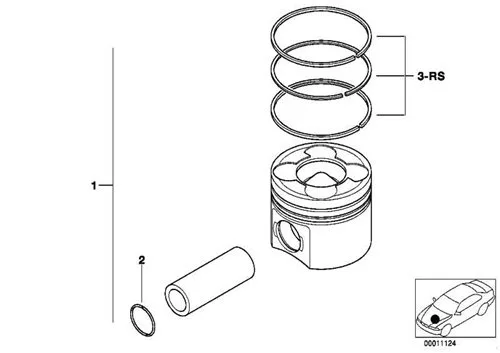 BMW Piston 0.50 X5 X6 [E90 E92 E93 E60 E65] 11257792746