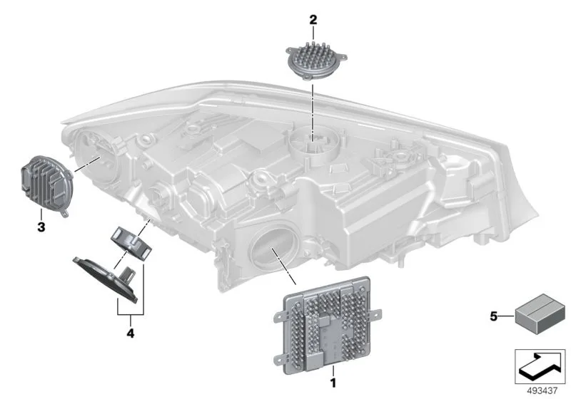 BMW 5 Serisi E60 2003-2010 - Far -LCI Sağ BI-Xenon 2007-09 63127177752 | DEGRA