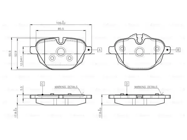 Fren Balatası F10 F25 F15 G30 G01 Arka 520535i 518530d; 1.83.5i/d BSH_0986TB3139 BOSCH