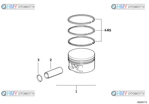 Piston Bmw 0.25 E36 E46 3 Serisi 11251437154 8770220025