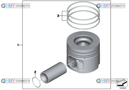 Piston Bmw 84Mm 0.50 F10 F20 F30 E90 E92 E93 F32 F34 E83 E84 F25 5 Serisi 1 Serisi 3 Serisi 4 Serisi X3 X1 11258581284 8770257050