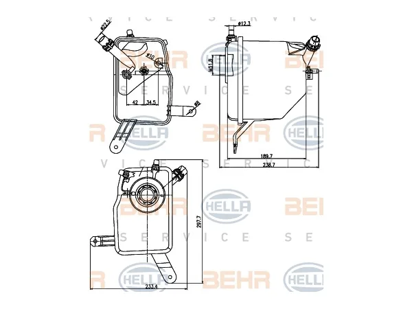 Radyatör Su Deposu E60 (Benzin) BHR_8MA376789731 HELLA
