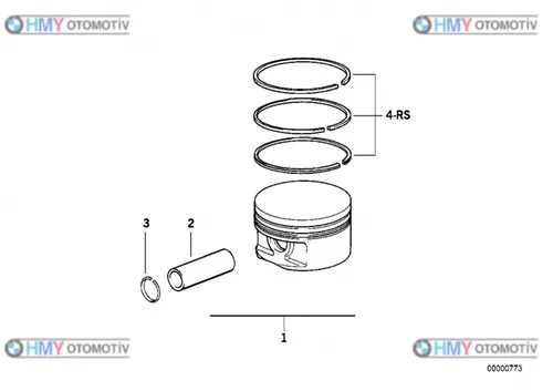 Sekman M50 050 Vanoslu (80X1.5+1.5+2.0Mm) Bmw Vanoslu (80.5+1.5+2.00Mm) 0.50 E36 E34 3 Serisi 5 Serisi 11251738770 0670500700