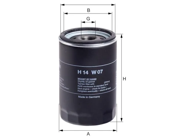 Yağ Filtresi M20 [E30 E34] HNG_H14W07 HENGST