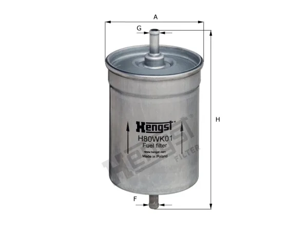 Yakıt Filtresi E30 E34 E36 [M10 M20 M30 M40 M43 M50 M60] Kalın Tip (Sac) HNG_H80WK01 HENGST