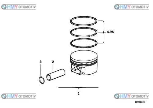 MAHLE piston BMW 80mm M50 vanoslu